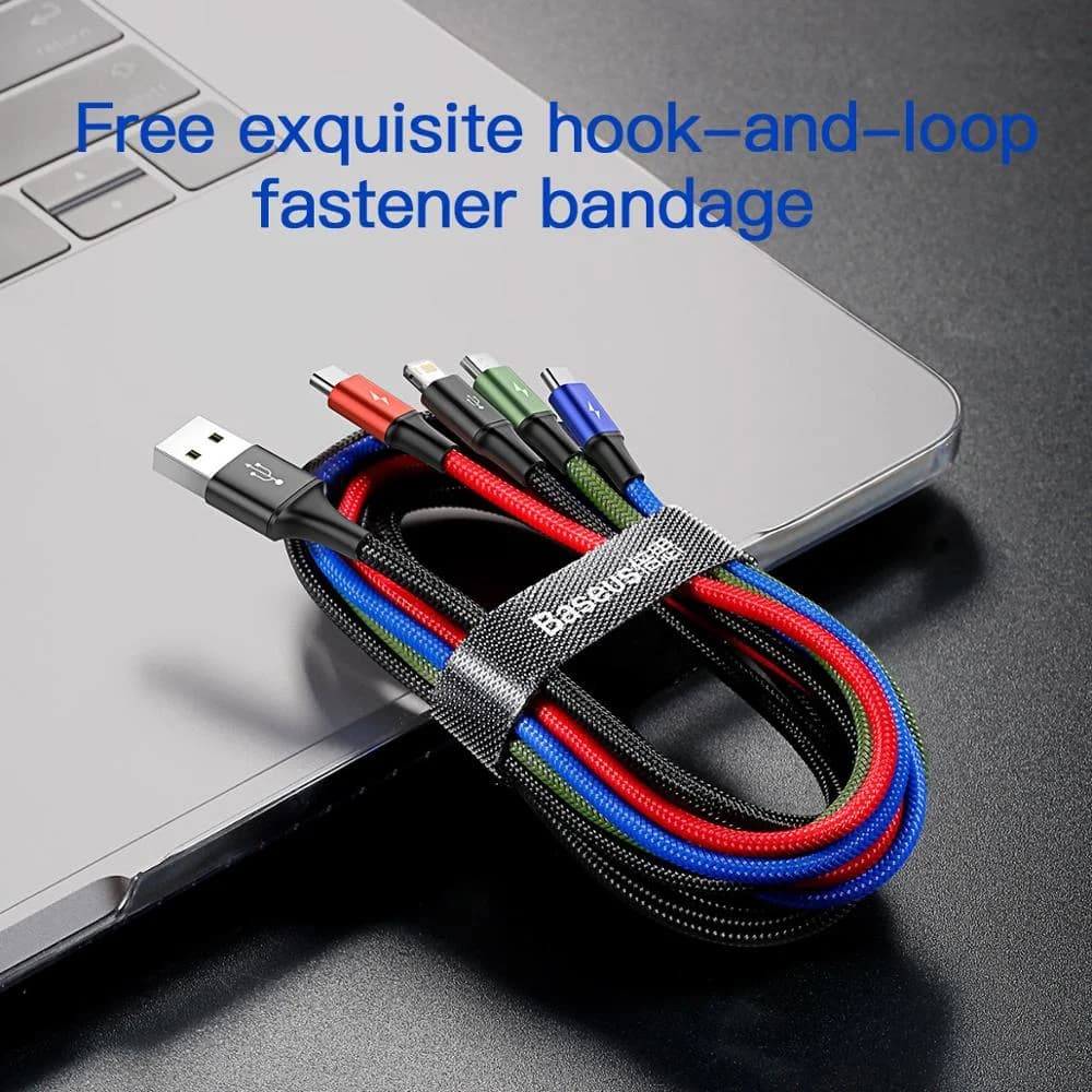 Type-C, Micro ve Lightning Uçlu 3'ü 1 Arada USB Şarj Kablosu