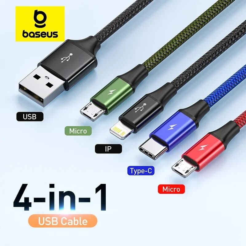 Birden Fazla Cihaz İçin 3'ü 1 Arada USB Şarj Kablosu