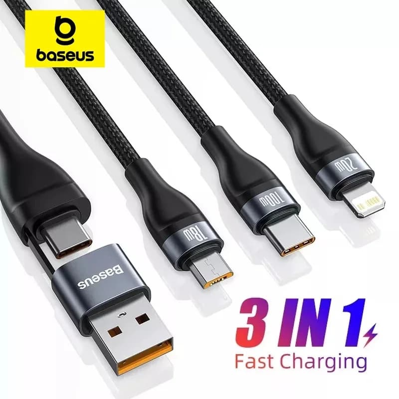 100W 3'ü 1 Arada USB-C Şarj Kablosu